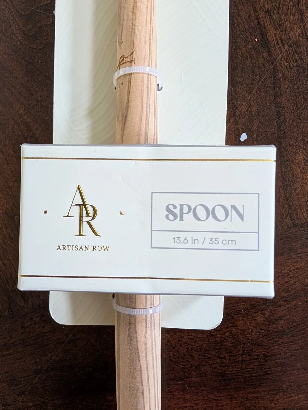 AR Artisan Row Olivewood & Stainless Steel Large Spoon NWT